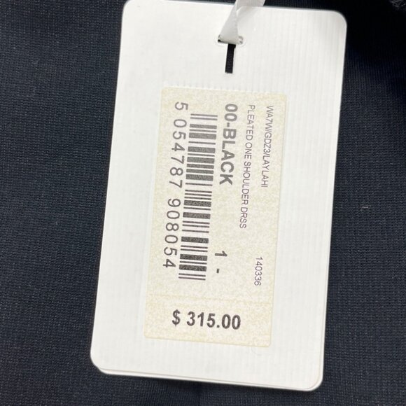 Ted Baker London Black Laylahi  Pleated One Shoulder Dress Size Ted 1 (US 4) NWT - Picture 7 of 16